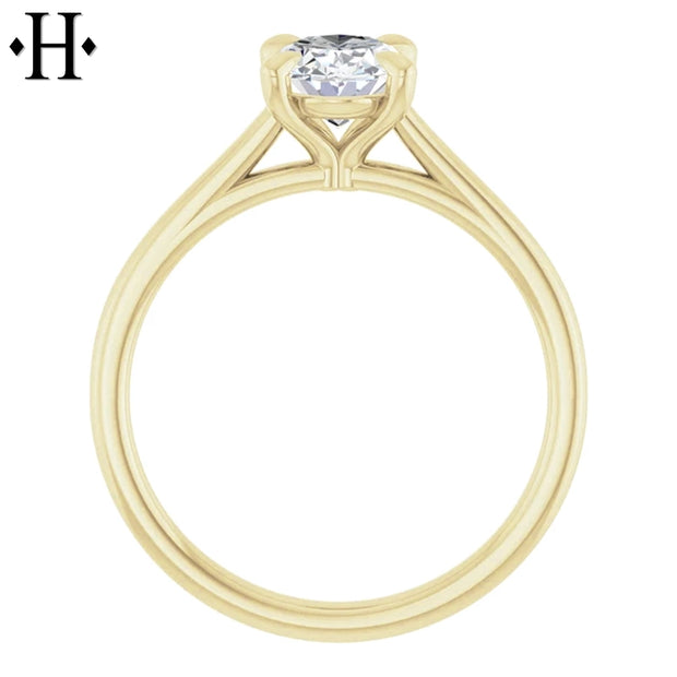 0.75ctr-1.25ctr Oval Cut Natural Diamond Ring