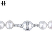 14kt 9.5mm White Cultured Ming Pearl Necklace 18"