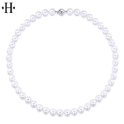 14kt 9.5mm White Cultured Ming Pearl Necklace 18"