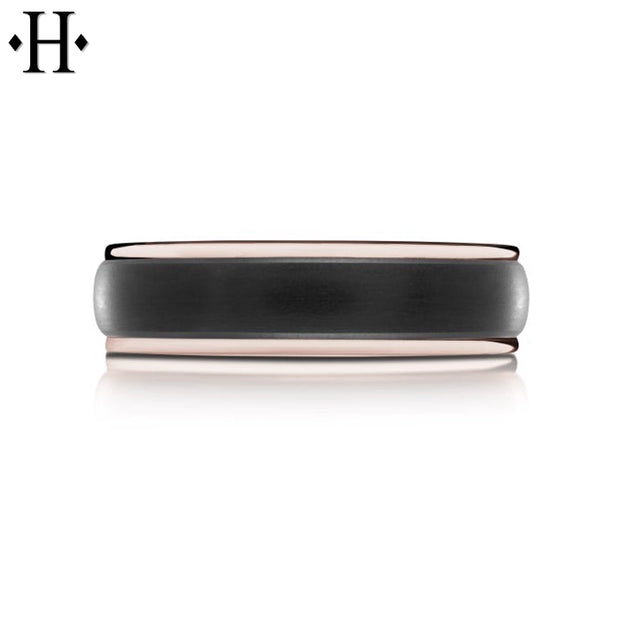 Black Carbon Fiber & Solid Gold Ring 6mm