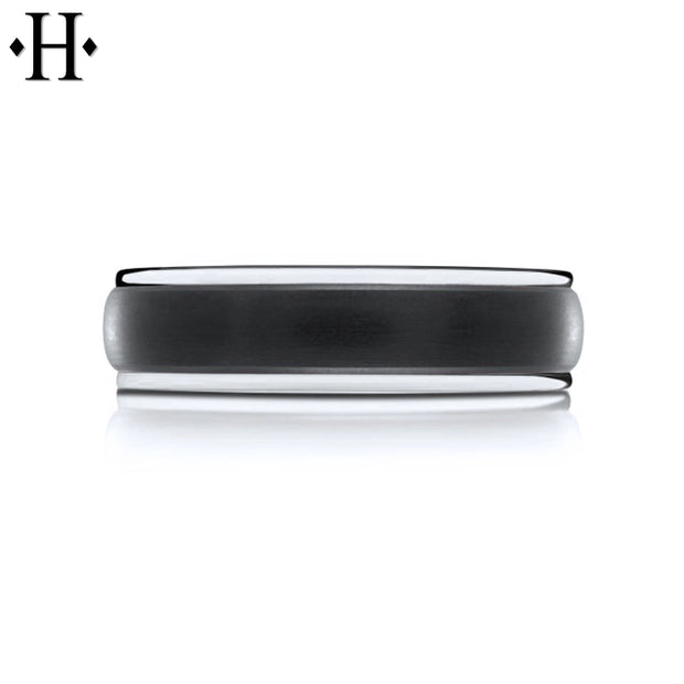 Black Carbon Fiber & Solid Gold Ring 6mm