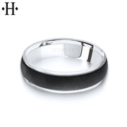 Black Carbon Fiber & Solid Gold Ring 6mm