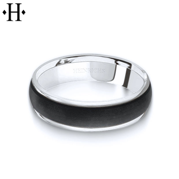 Black Carbon Fiber & Solid Gold Ring 6mm