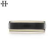Black Carbon Fiber & Solid Gold Ring 6mm