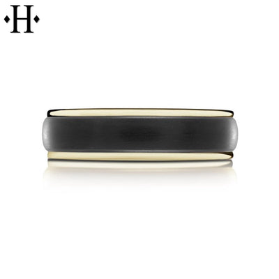 Black Carbon Fiber & Solid Gold Ring 6mm