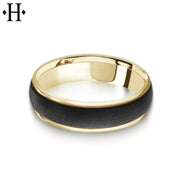 Black Carbon Fiber & Solid Gold Ring 6mm