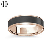 Black Carbon Fiber & Solid Gold Ring 6mm