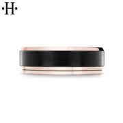 Black Carbon Fiber & Solid Gold Ring 6mm