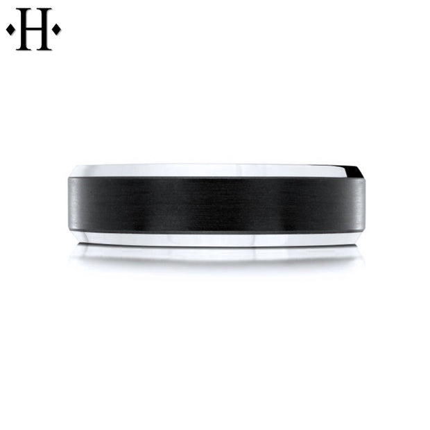 Black Carbon Fiber & Solid Gold Ring 6mm