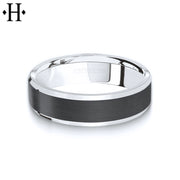Black Carbon Fiber & Solid Gold Ring 6mm