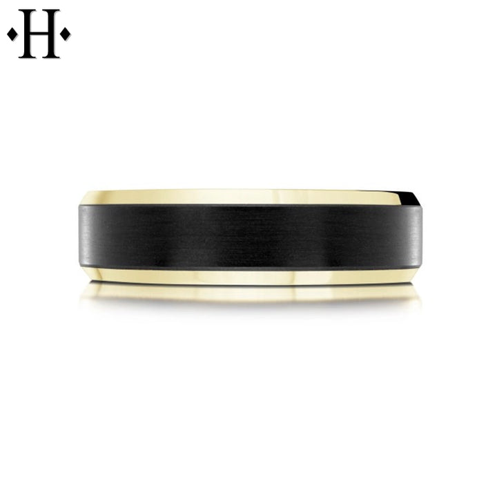 Black Carbon Fiber & Solid Gold Ring 6mm