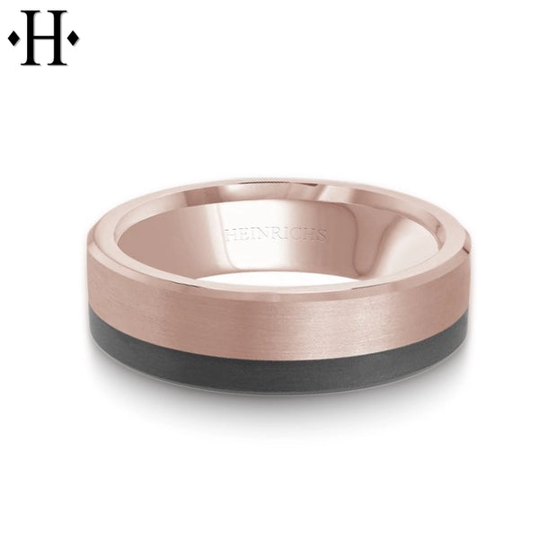 Black Carbon Fiber & Solid Gold Ring 6.5mm