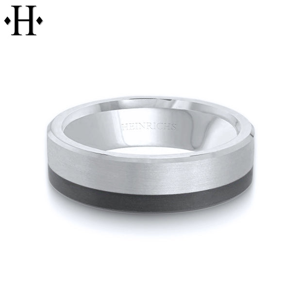 Black Carbon Fiber & Solid Gold Ring 6.5mm