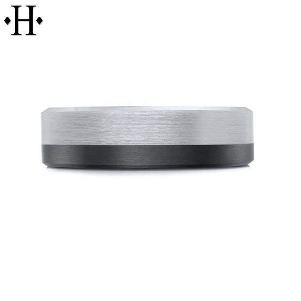 Black Carbon Fiber & Solid Gold Ring 6.5mm