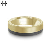 Black Carbon Fiber & Solid Gold Ring 6.5mm