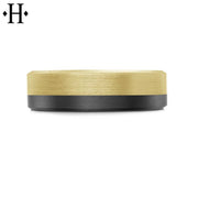 Black Carbon Fiber & Solid Gold Ring 6.5mm