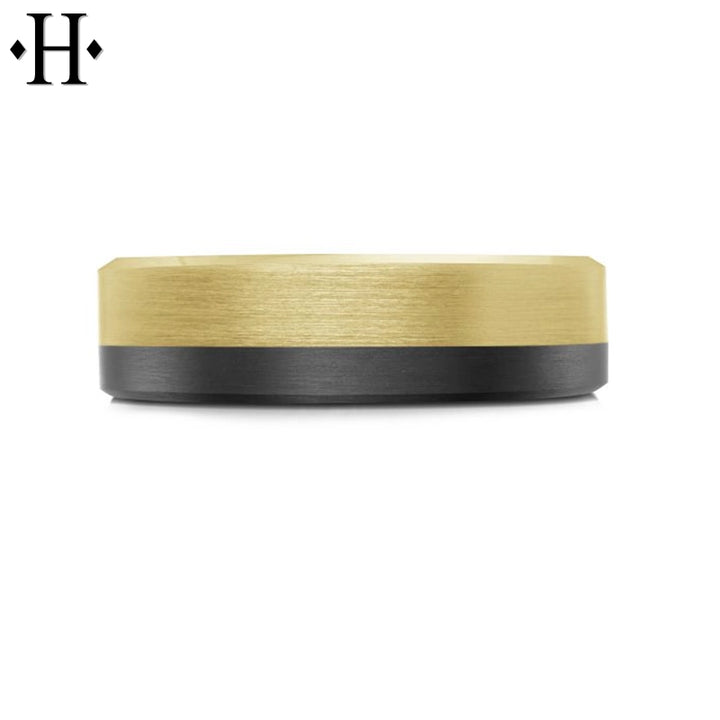Black Carbon Fiber & Solid Gold Ring 6.5mm