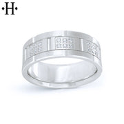 Lab Grown Diamond Carved Ring 8mm