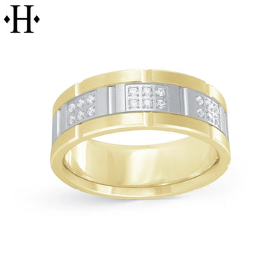 Lab Grown Diamond Carved Ring 8mm