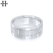 Lab Grown Diamond Carved Ring 8mm