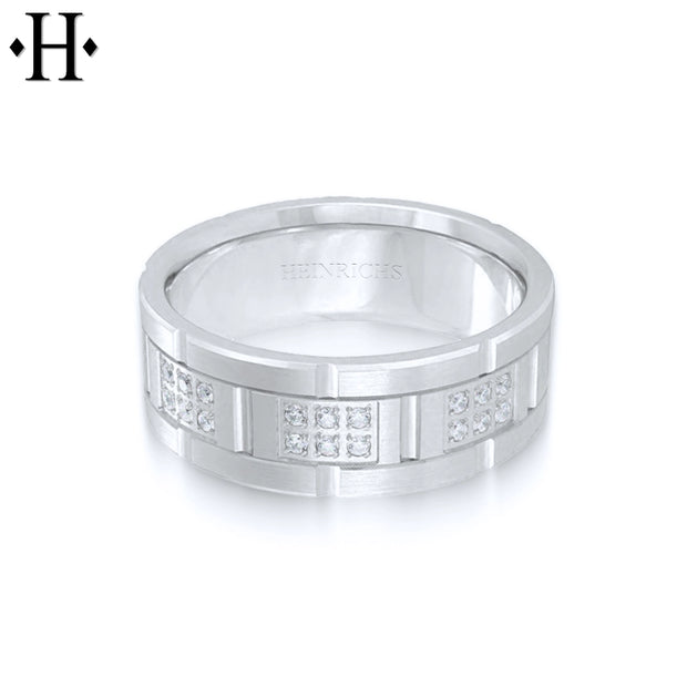 Lab Grown Diamond Carved Ring 8mm