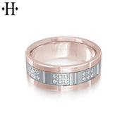 Lab Grown Diamond Carved Ring 8mm