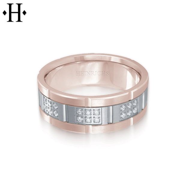 Lab Grown Diamond Carved Ring 8mm