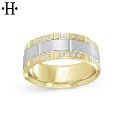 Lab Grown Diamond Carved Ring 8mm