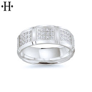Lab Grown Diamond Eternity Carved Ring 8mm