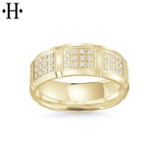 Lab Grown Diamond Eternity Carved Ring 8mm