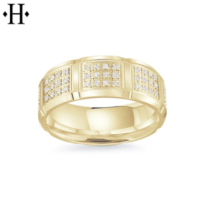 Lab Grown Diamond Eternity Carved Ring 8mm