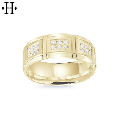 Lab Grown Diamond Eternity Carved Ring 8mm
