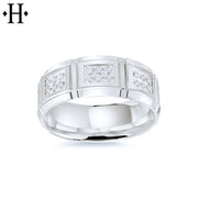 Lab Grown Diamond Eternity Carved Ring 8mm