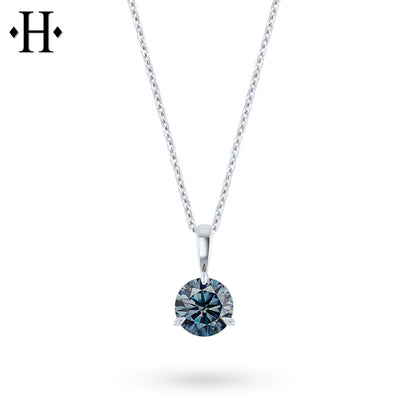 1.00ctw Fancy Blue Lab Grown Diamond Necklace