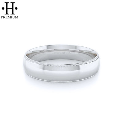 Premium Milgrain Round High Polish Ring 5mm