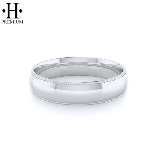 Premium Milgrain Round High Polish Ring 5mm