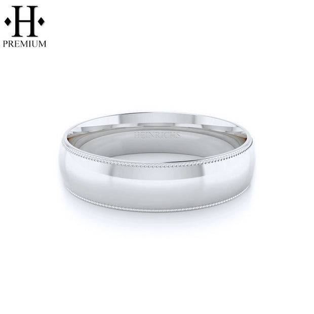Premium Milgrain Round High Polish Ring 6mm