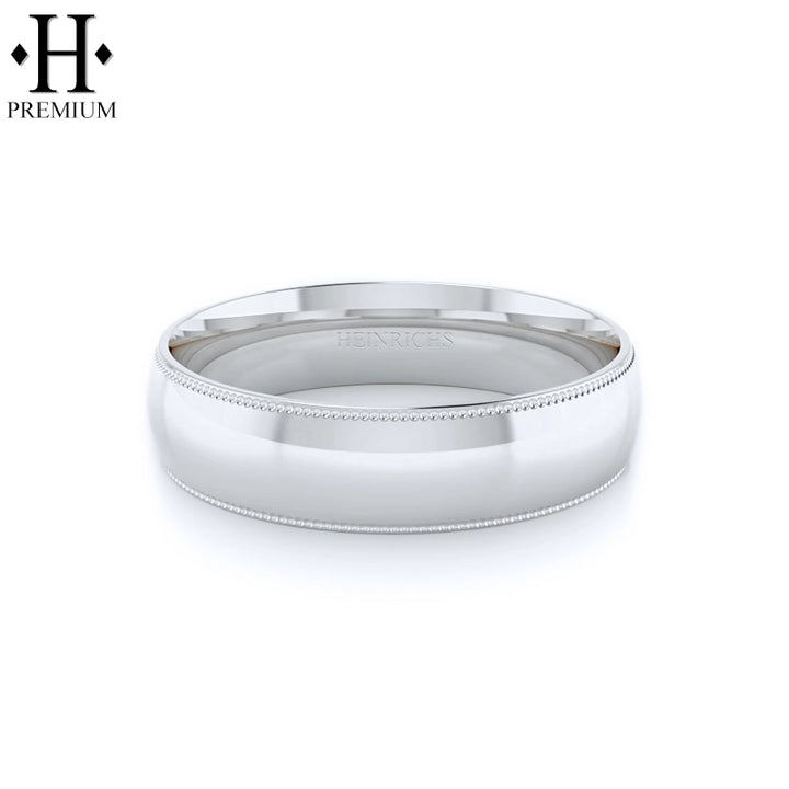 Premium Milgrain Round High Polish Ring 6mm
