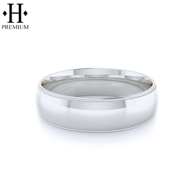 Premium Milgrain Round High Polish Ring 7mm