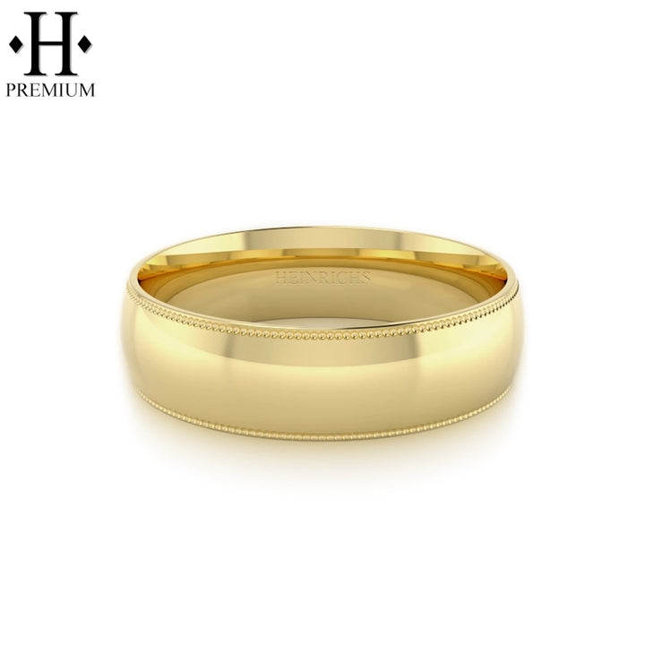 Premium Milgrain Round High Polish Ring 7mm