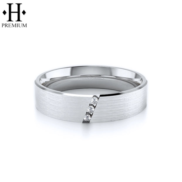 Premium Natural Diamond Satin Ring 6mm