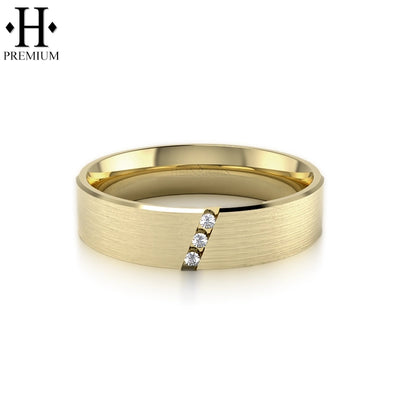 Premium Natural Diamond Satin Ring 6mm
