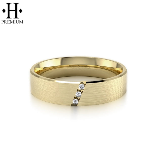 Premium Natural Diamond Satin Ring 6mm