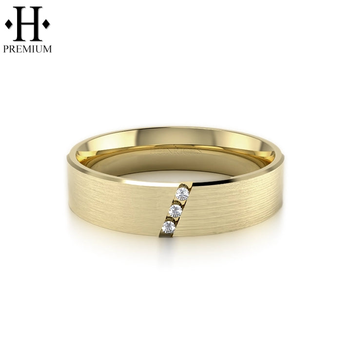 Premium Natural Diamond Satin Ring 6mm