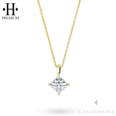 0.50ctw Canadian Premium Natural Princess Diamond Pendant