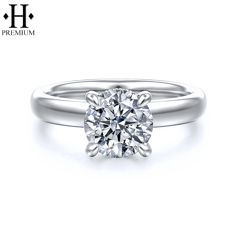 1.25ctr-3.00ctr Premium Round Cut Natural Diamond Ring