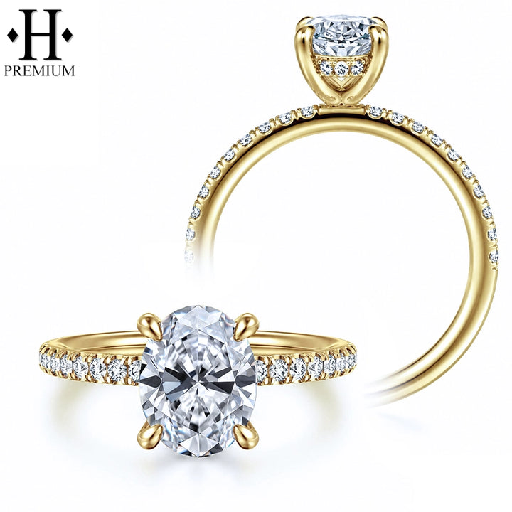 1.76ctw Premium Oval Cut Natural Diamond Ring