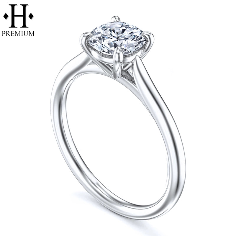 0.76ctw Premium Round Cut Natural Diamond Ring