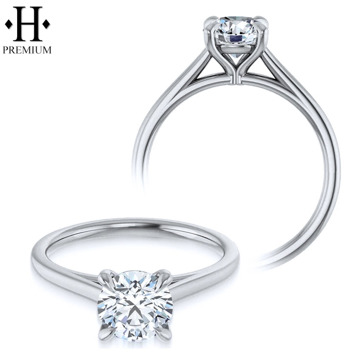 0.76ctw Premium Round Cut Natural Diamond Ring