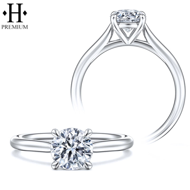0.76ctw Premium Round Cut Natural Diamond Ring